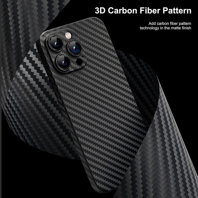 Ultra-Thin Carbon Fibre-Pattern iPhone Case with Matte Finish