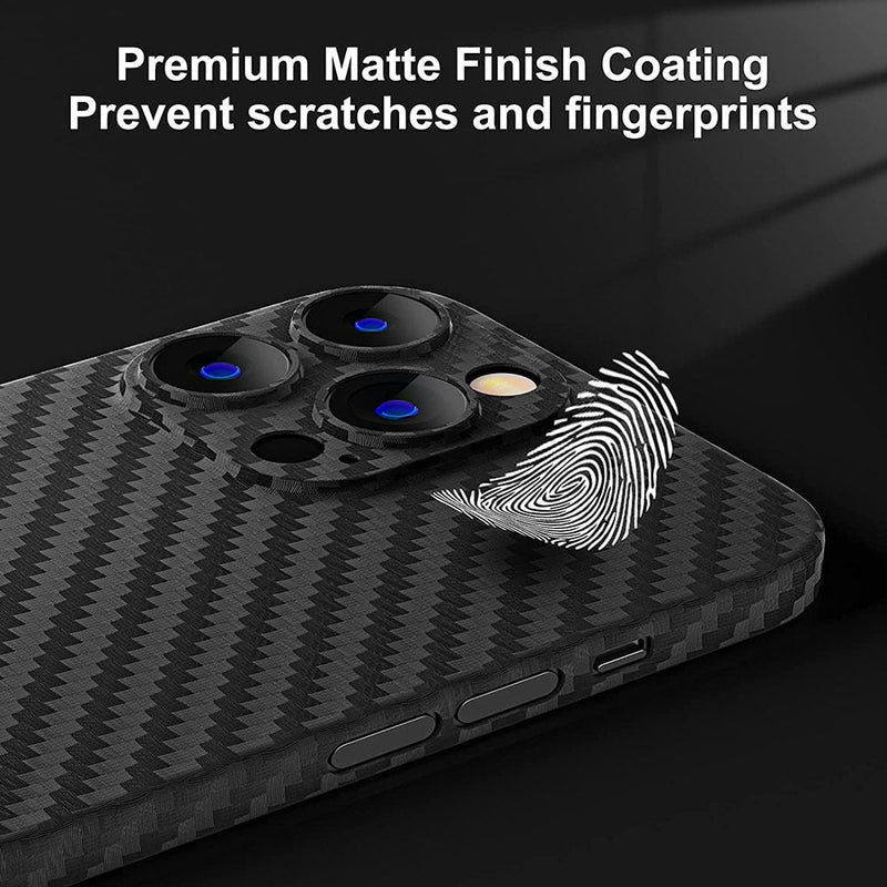 Ultra-Thin Carbon Fibre-Pattern iPhone Case with Matte Finish