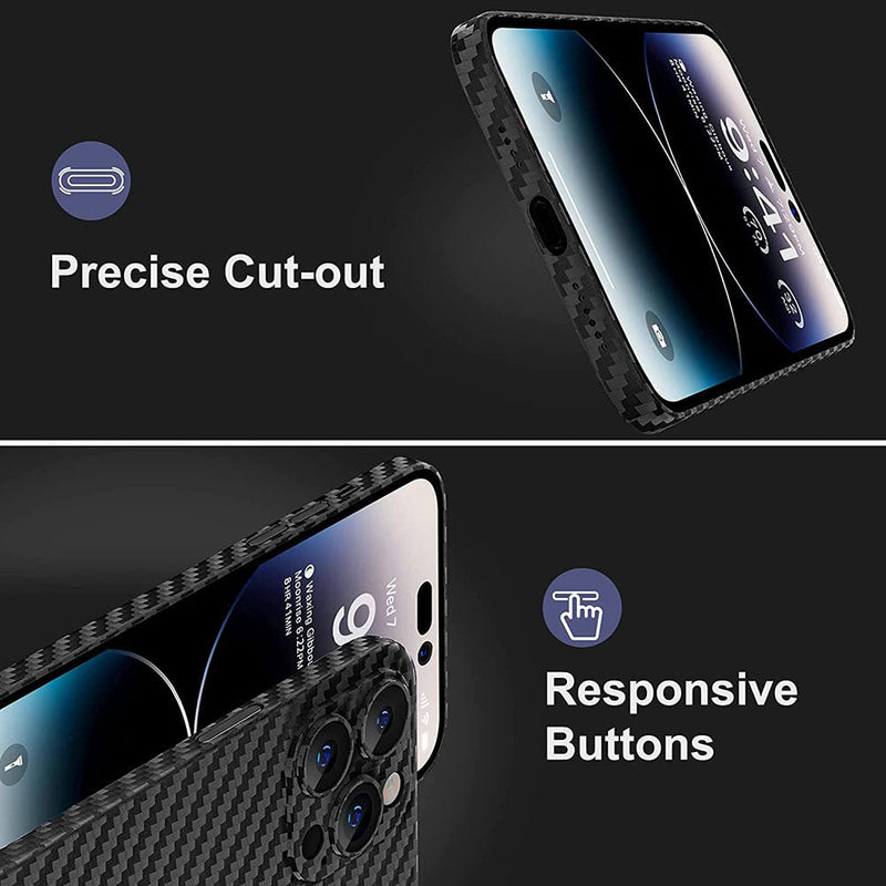 Ultra-Thin Carbon Fibre-Pattern iPhone Case with Matte Finish