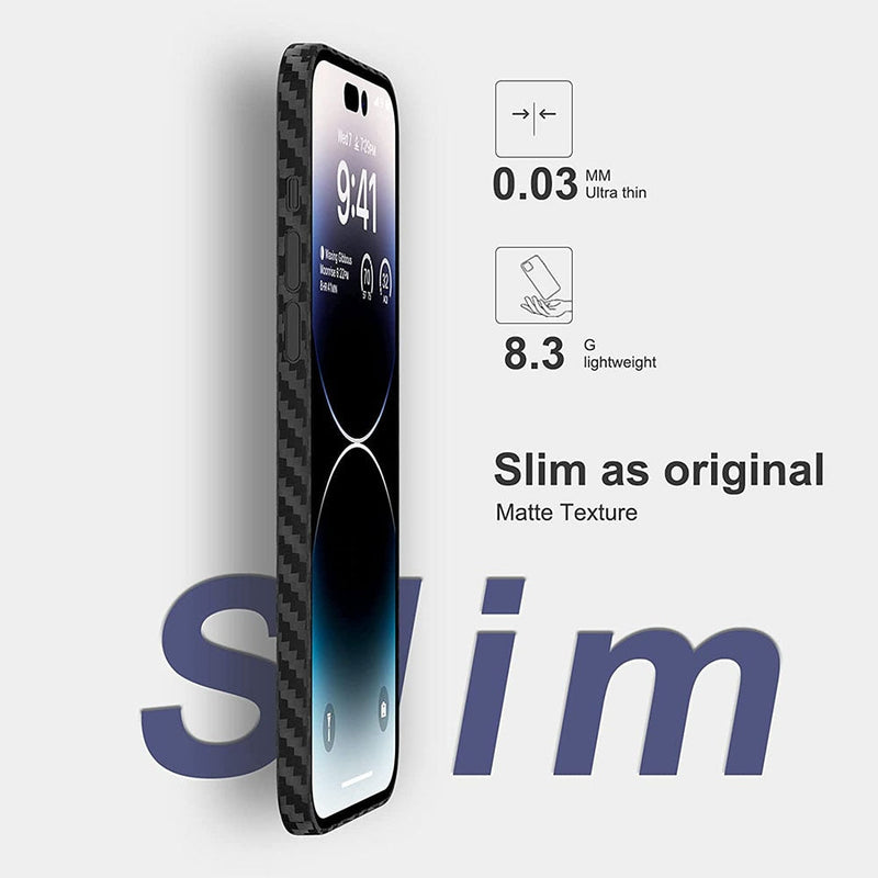 Ultra-Thin Carbon Fibre-Pattern iPhone Case with Matte Finish