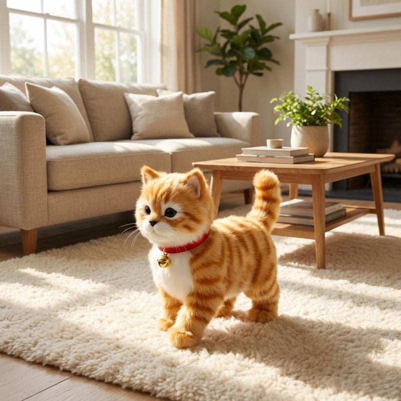 Interactive Cuddly Cat Toy with Realistic Movements for Children