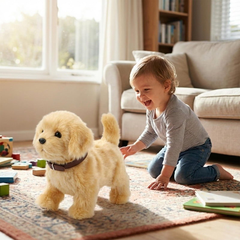 Interactive Robot Puppy with Soft Plush Coat for Playful Learning