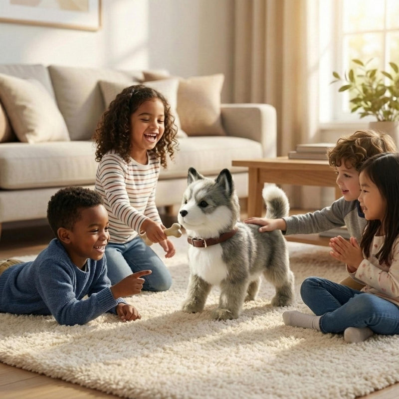 Interactive Robot Puppy with Realistic Actions for Playful Learning