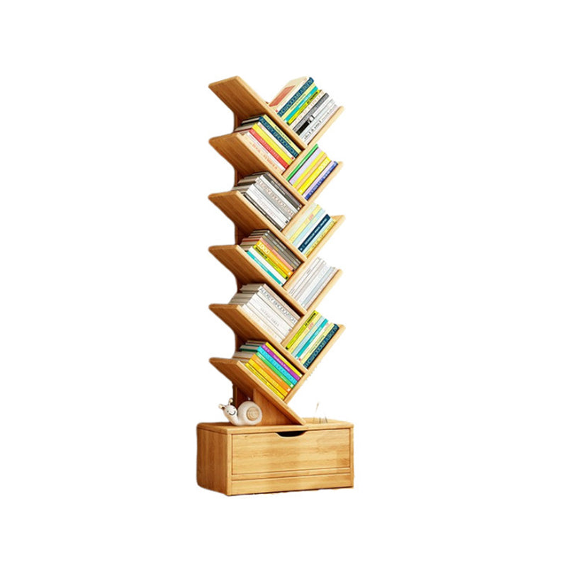 Tree-Style Engineered Wood Bookshelf for Home and Office Storage