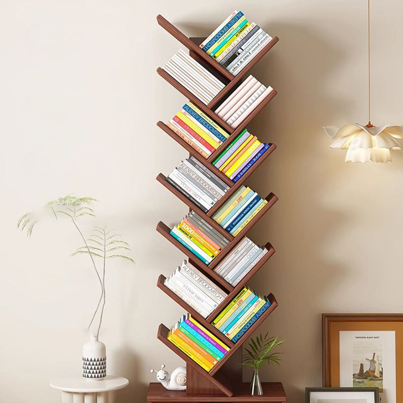 Tree-Style Engineered Wood Bookshelf for Home and Office Storage