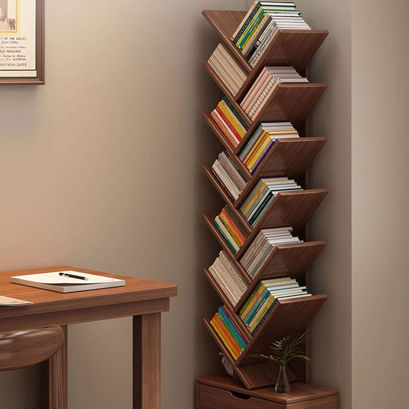 Tree-Style Engineered Wood Bookshelf for Home and Office Storage