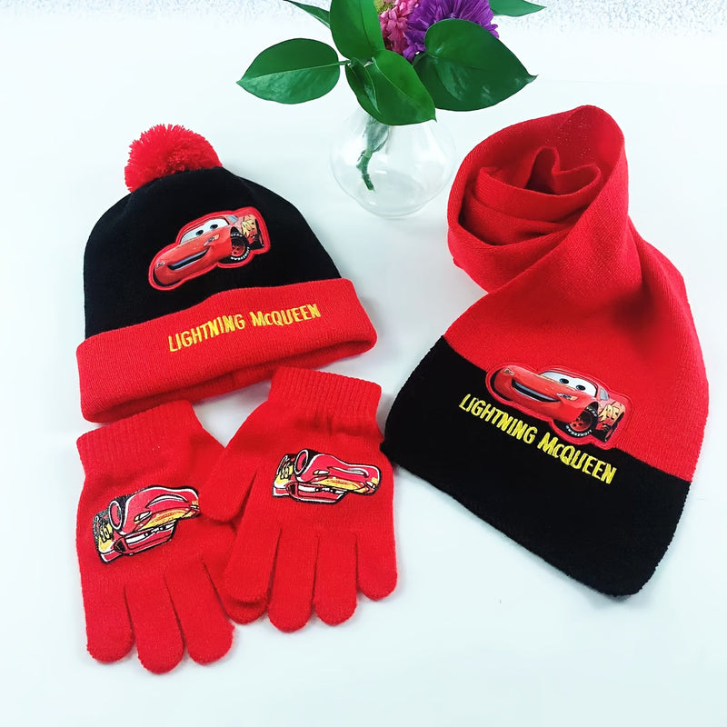 Winter Set for Kids – Beanie, Gloves, and Scarf Set with Cartoon Characters