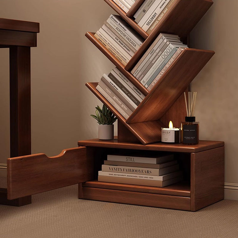 Tree-Style Engineered Wood Bookshelf for Home and Office Storage