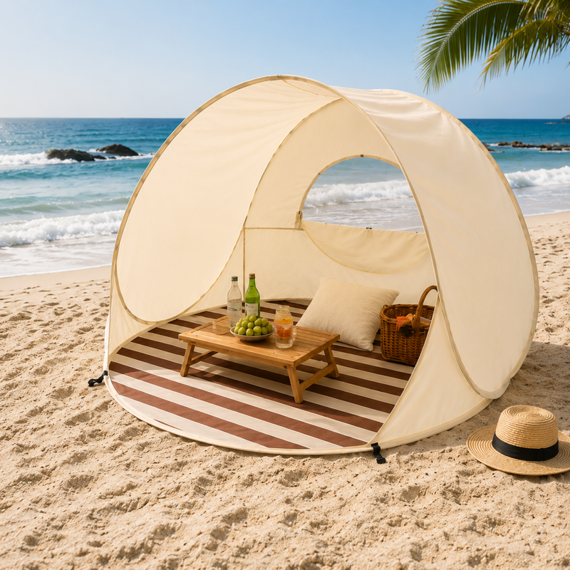 Instant Pop-Up Beach Tent with Ventilated Shade Design