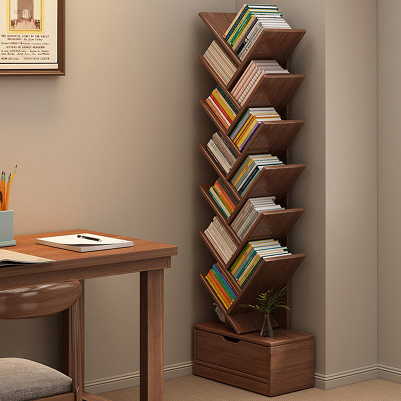 Tree-Style Engineered Wood Bookshelf for Home and Office Storage