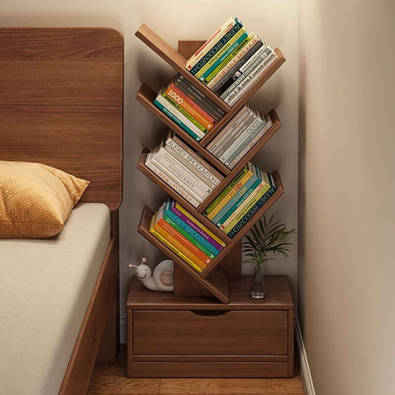 Tree-Style Engineered Wood Bookshelf for Home and Office Storage