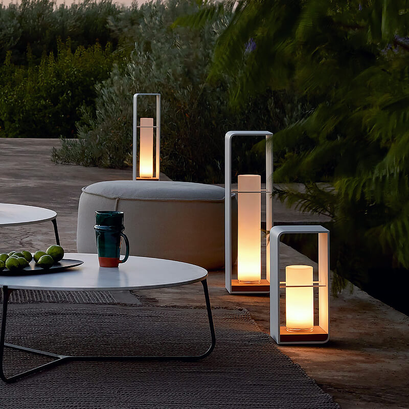 Rectangular Solar Outdoor Lantern with Remote-Controlled LED Light