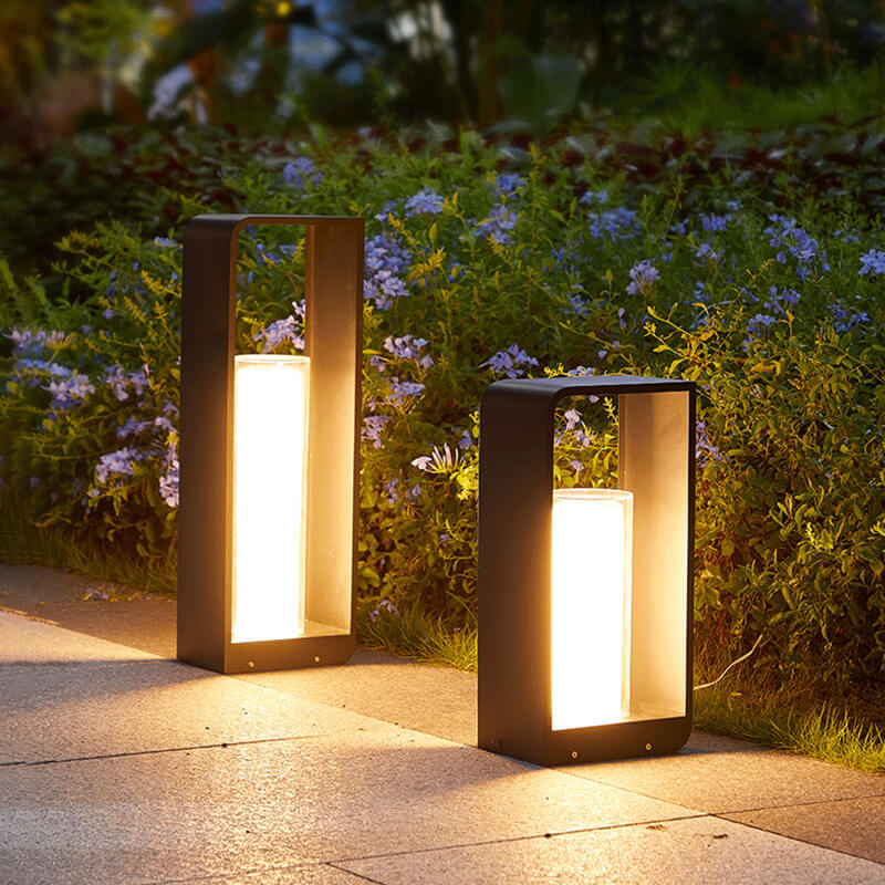 Rectangular Solar Outdoor Lantern with Remote-Controlled LED Light
