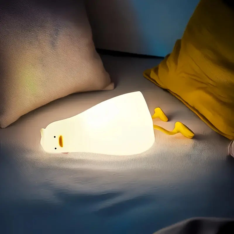 Duck Night Light with Soft Silicone and Dimmable Light for Children's Room