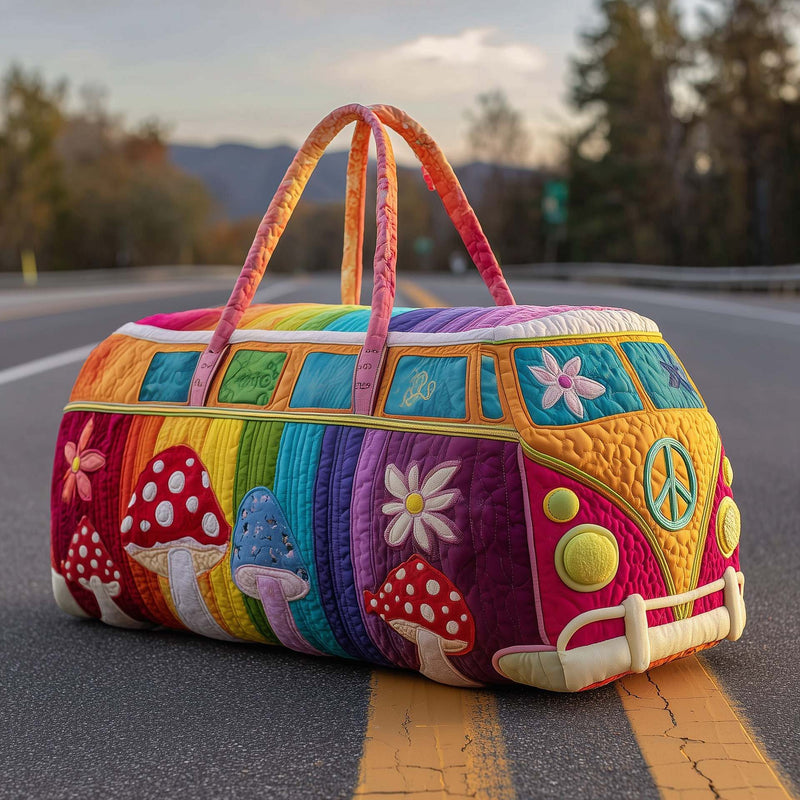 Colourful Boho Patchwork Travel Duffel Bag