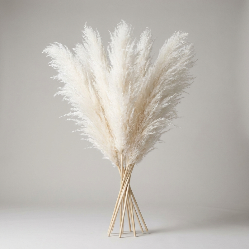 Decorative Pampas Grass Stems with Soft Feathery Texture