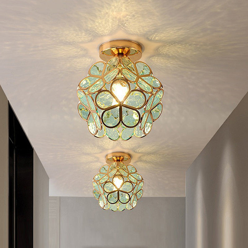 Ceiling Lamp with Floral Glass Design for Warm and Stylish Indoor Lighting