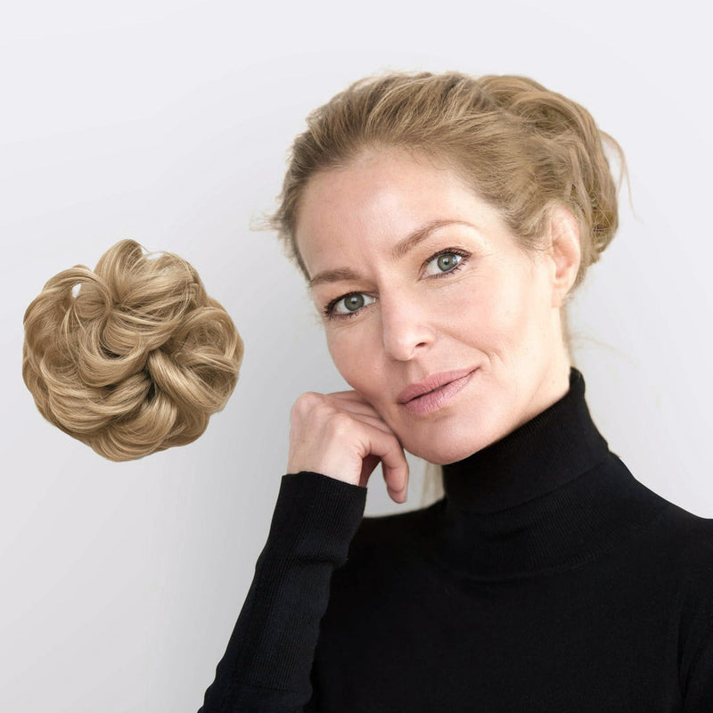 Messy Bun Hair Scrunchie with Synthetic Fibres and Elastic Attachment