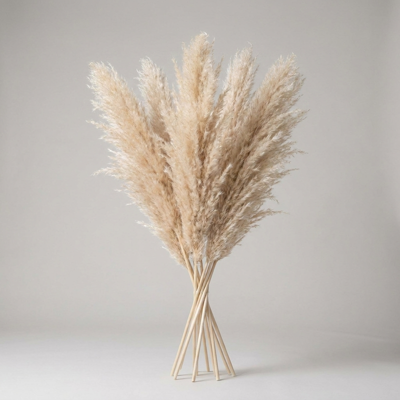 Decorative Pampas Grass Stems with Soft Feathery Texture