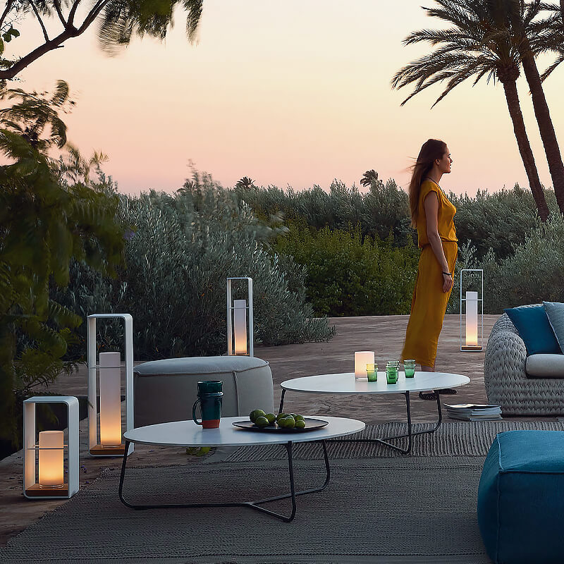 Rectangular Solar Outdoor Lantern with Remote-Controlled LED Light