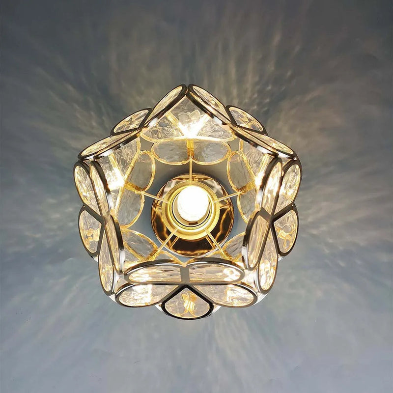 Ceiling Lamp with Floral Glass Design for Warm and Stylish Indoor Lighting