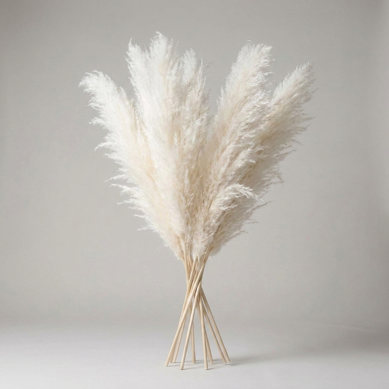Decorative Pampas Grass Stems with Soft Feathery Texture
