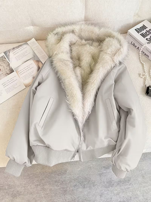 Ladies' Bomber Jacket with Faux Fur – Chic and Warm for Every Season