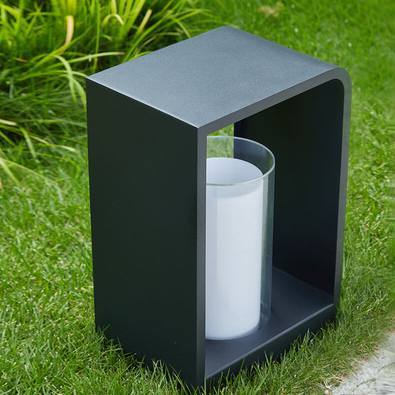 Rectangular Solar Outdoor Lantern with Remote-Controlled LED Light