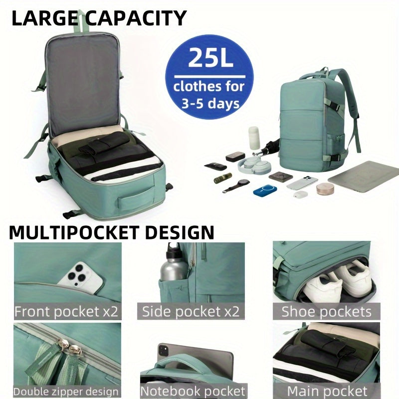 Travel Backpack with 180° Opening and Shoe Compartment