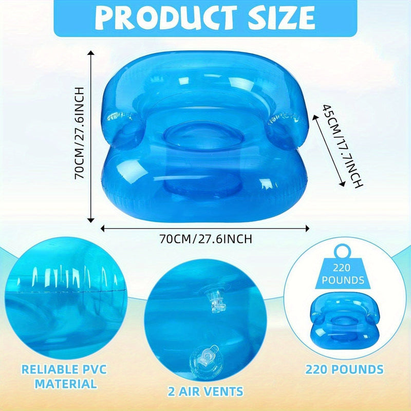 Inflatable Lounge Chair for Adults with Transparent Design and Comfort Cushion