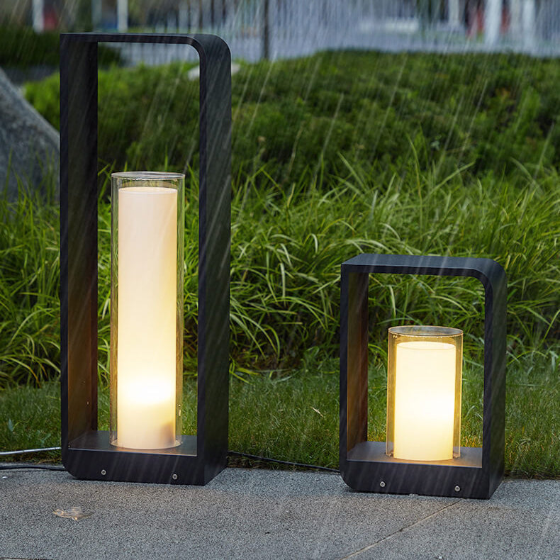 Rectangular Solar Outdoor Lantern with Remote-Controlled LED Light