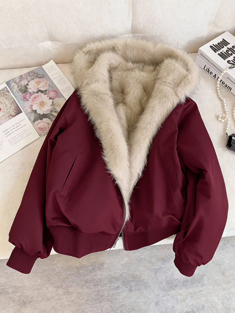 Ladies' Bomber Jacket with Faux Fur – Chic and Warm for Every Season