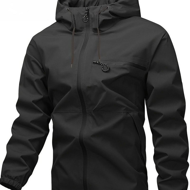 Men's Outdoor Jacket for Spring and Autumn – Windproof Hooded Jacket for Outdoor Activities