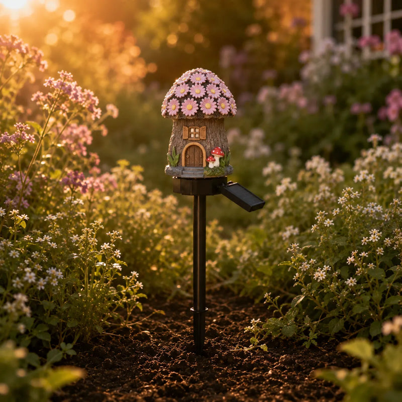 Solar Fairy Cottage Garden Stake Light