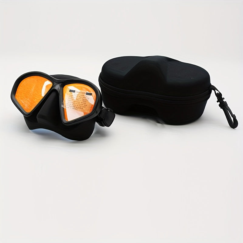 Tempered Diving Mask with Storage Case - Dive Goggles with Anti-Fog and Camera Mount
