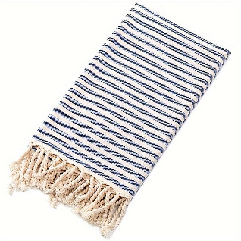 Oversized Beach Towel with Bohemian Stripe Pattern