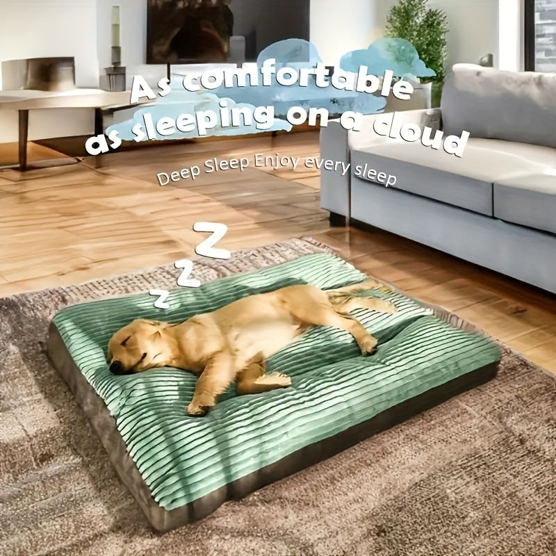 Comfortable Dog Bed for Dogs with Ribbed Sleeping Surface and Non-Slip Bottom