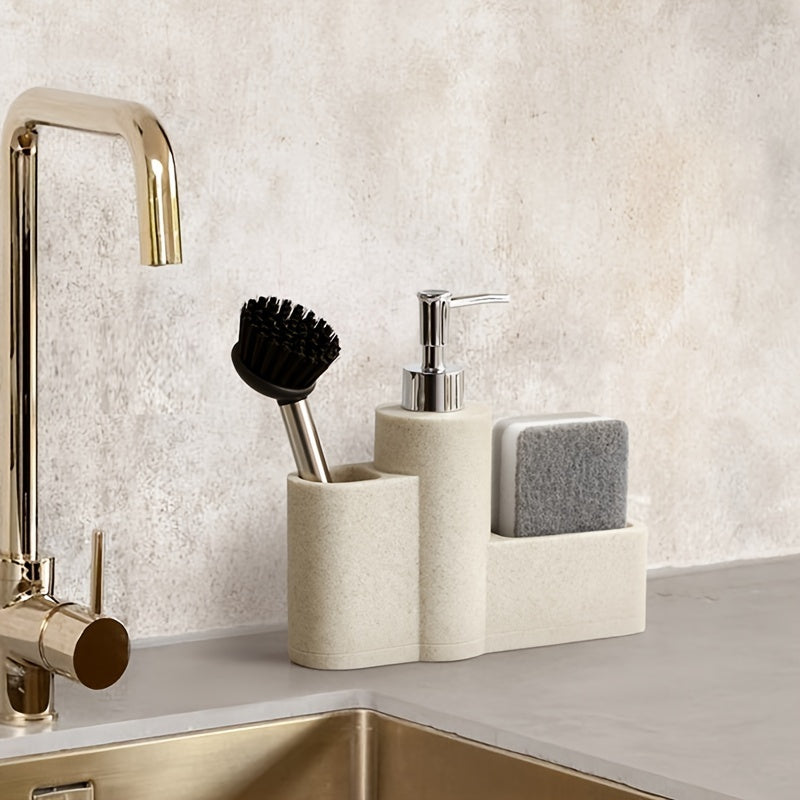 Kitchen Soap Dispenser with Brush and Sponge Holder – Luxurious and Practical