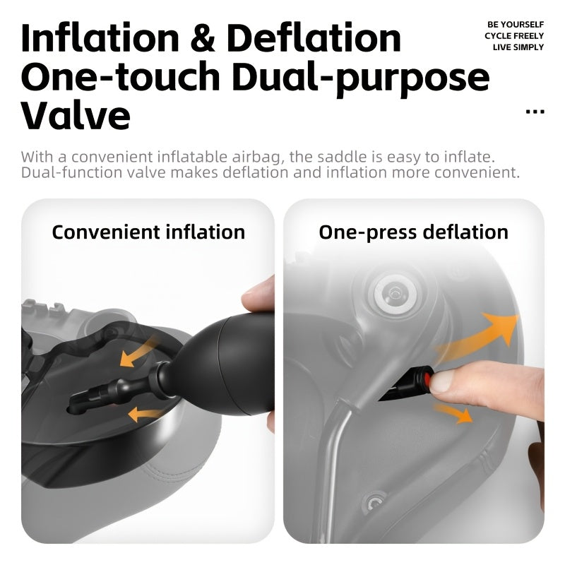 Inflatable Bicycle Saddle with Air Cushion for Comfort During Long Rides