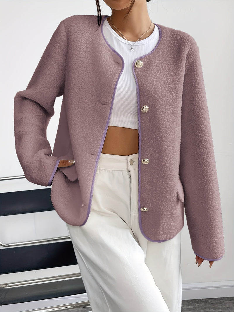 Elegant ladies' jacket with buttons – Timeless and soft for autumn and winter