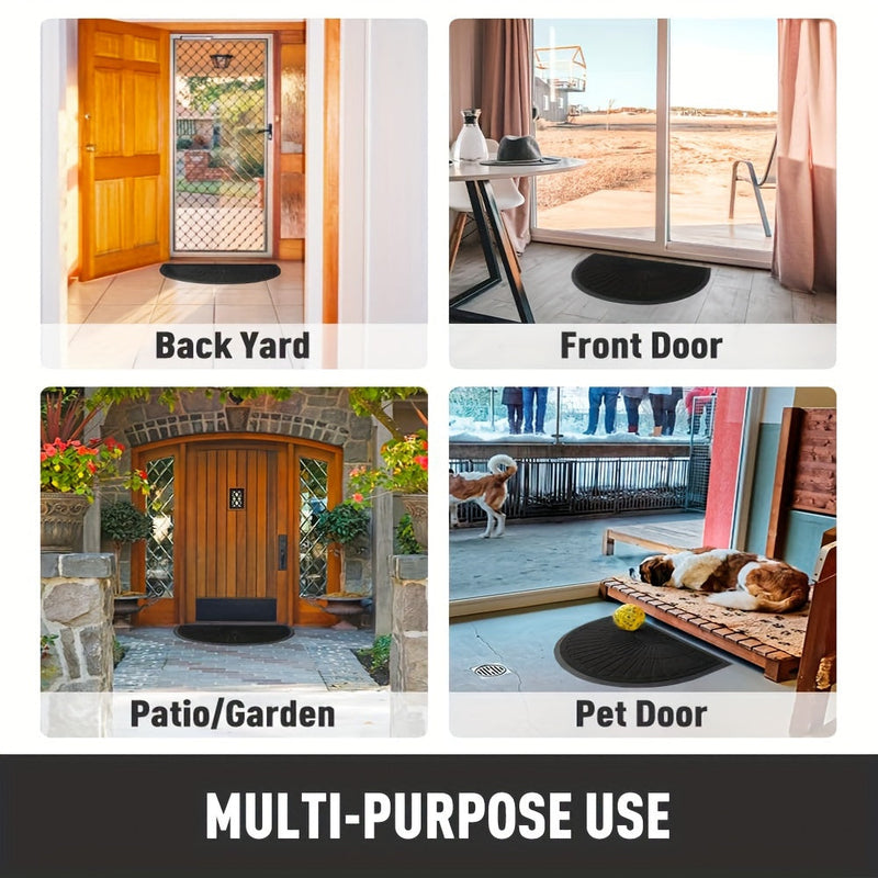 Sustainable Rubber Door Mat - Half-Round Design for Outdoor and Indoor