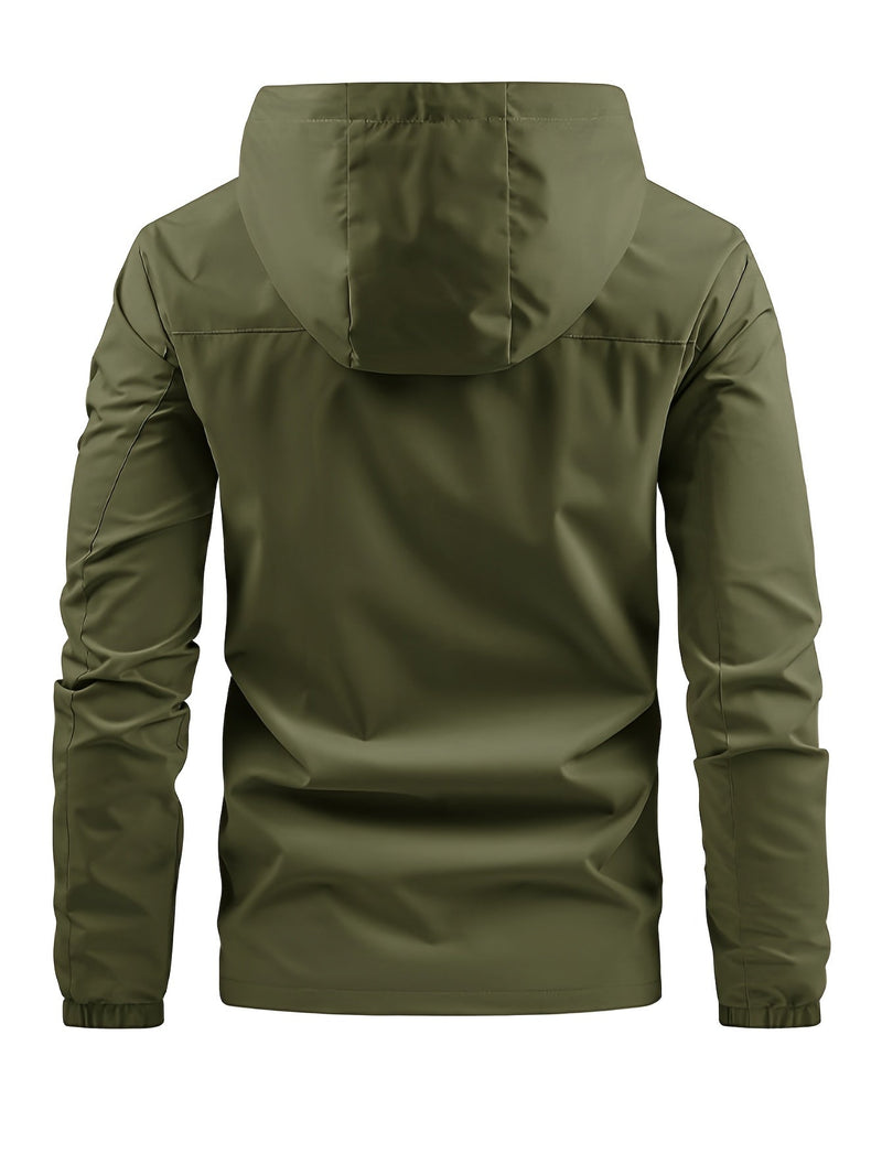 Men's Outdoor Jacket for Spring and Autumn – Windproof Hooded Jacket for Outdoor Activities