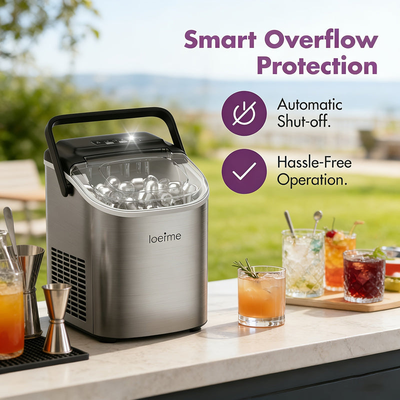 Portable Ice Cube Maker with Quick Ice Production and Handy Carry Handle