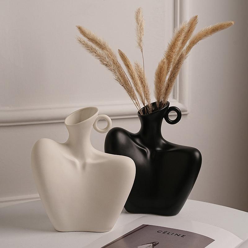 Abstract Female Body Ceramic Vase with Sculptural Design