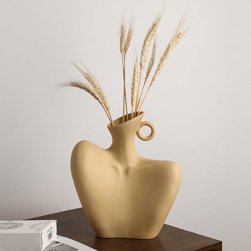 Abstract Female Body Ceramic Vase with Sculptural Design