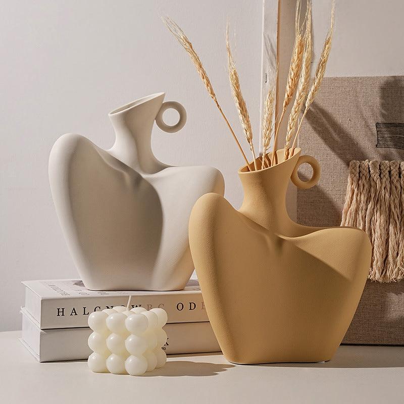 Abstract Female Body Ceramic Vase with Sculptural Design