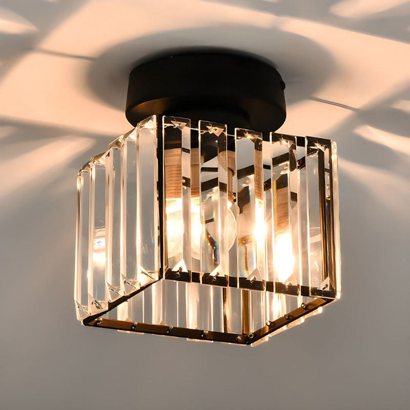 Modern Geometric Ceiling Light with Glass Shade