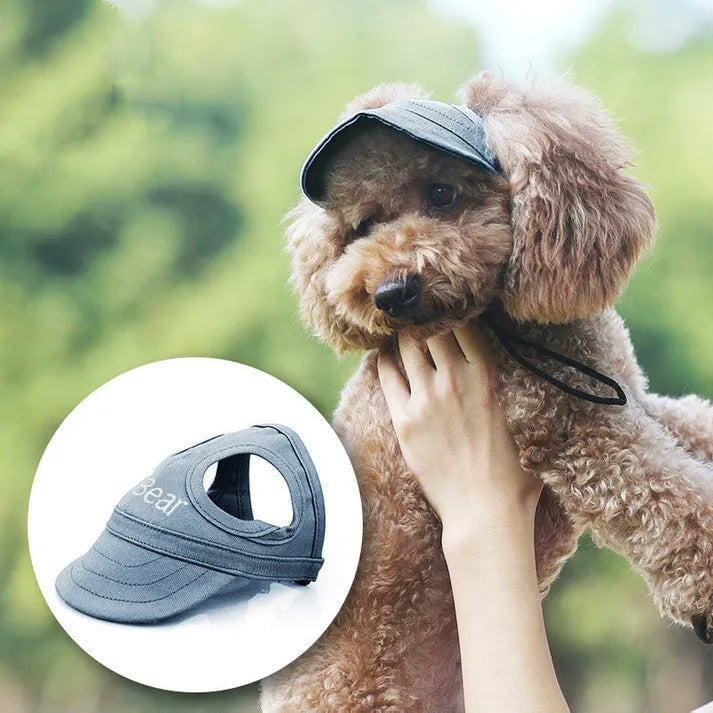 Dog Sun Hat with Adjustable Strap and Ear Openings for Outdoor Walks