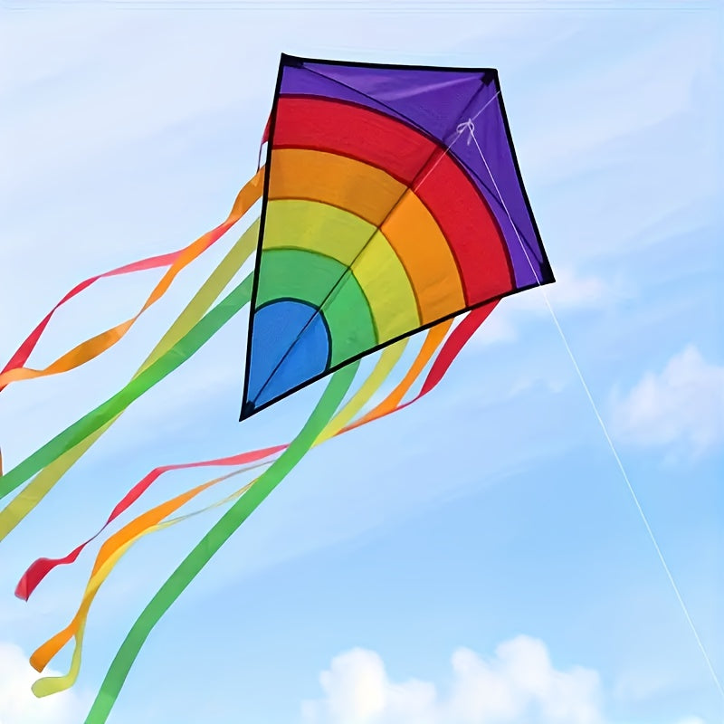 Rainbow Kite with Long Colourful Ribbons for Beach and Outdoor Play