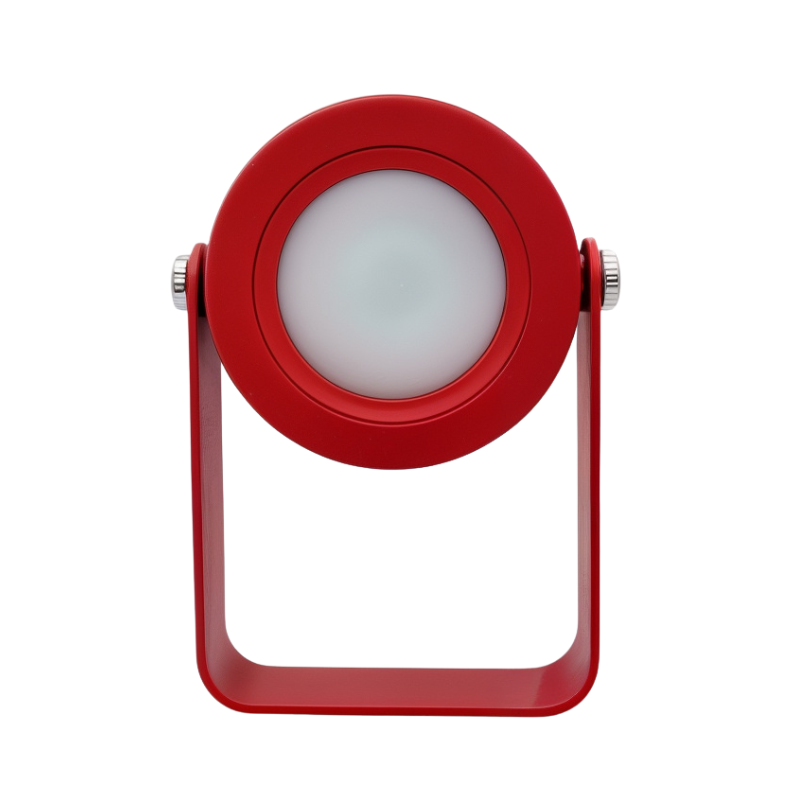 Dimmable LED Table Lamp with Wooden Frame and 360-Degree Adjustable Light
